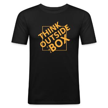 THINK OUTSIDE THE BOX - Men's Slim Fit T-Shirt - black - Front - Nik (191cm)
