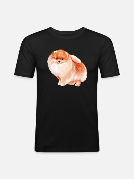 Pomeranian - Men's Slim Fit T-Shirt - black