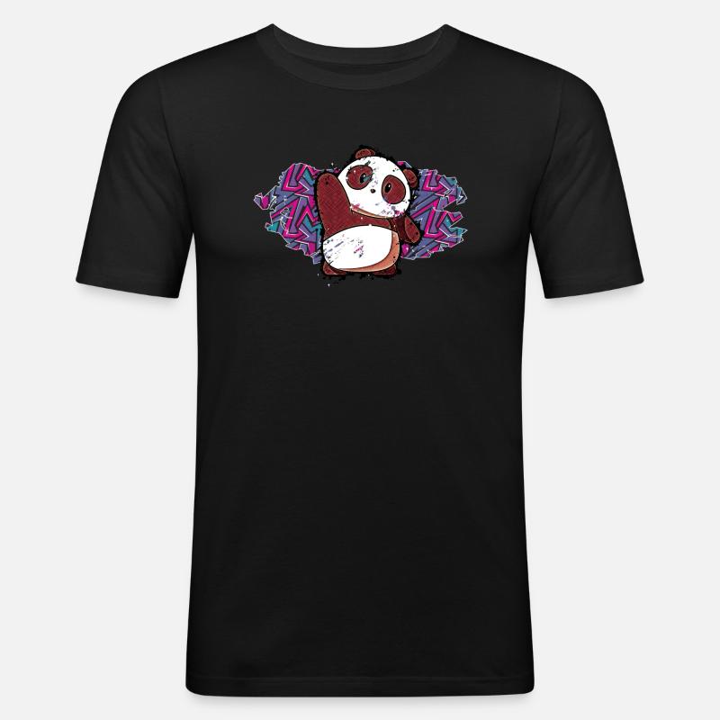 Panda - In Graffiti #1 - Männer Slim Fit T-Shirt - Schwarz