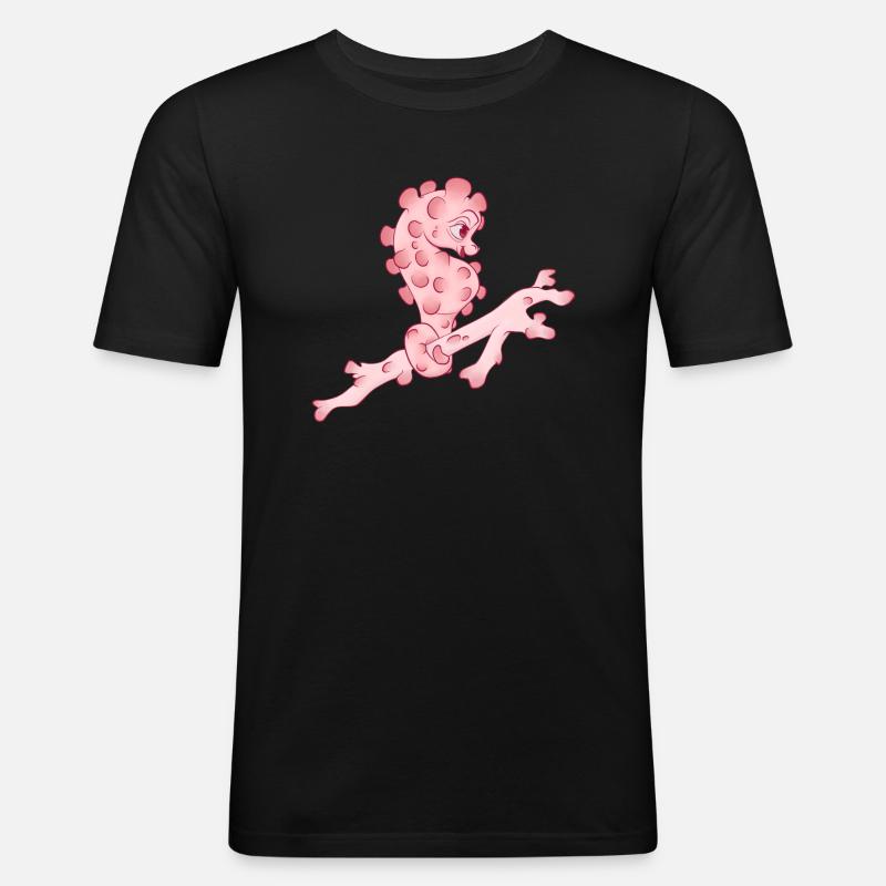 Seepferdchen - Männer Slim Fit T-Shirt - Schwarz
