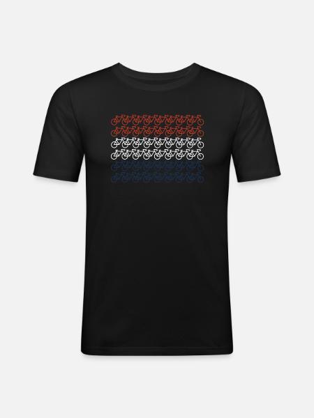 Nederlandse vlag fiets logo - Men's Slim Fit T-Shirt - black