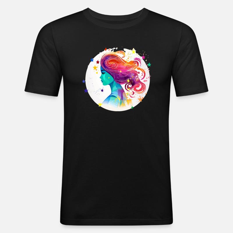 Amo Wassermann - Männer Slim Fit T-Shirt - Schwarz