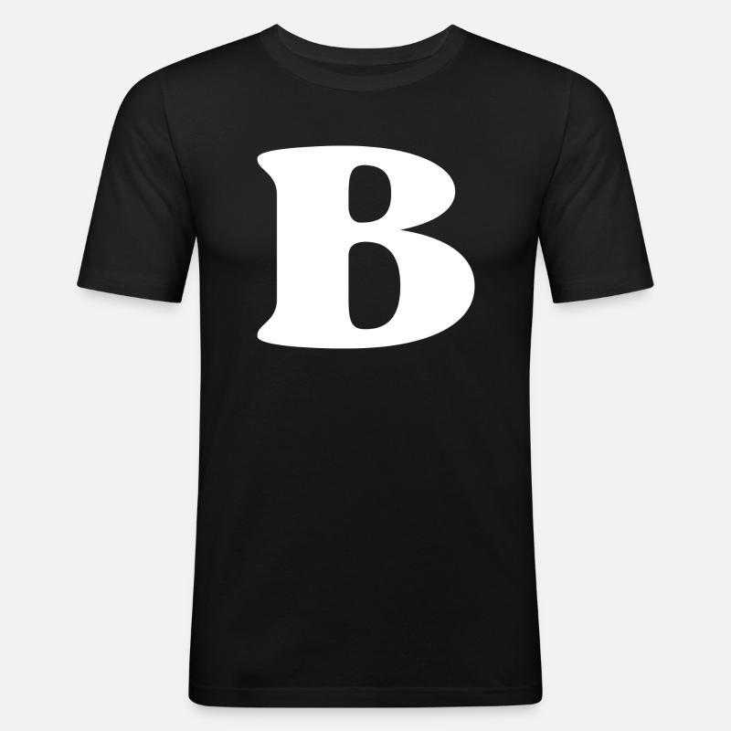 Buchstabe b - Männer Slim Fit T-Shirt - Schwarz