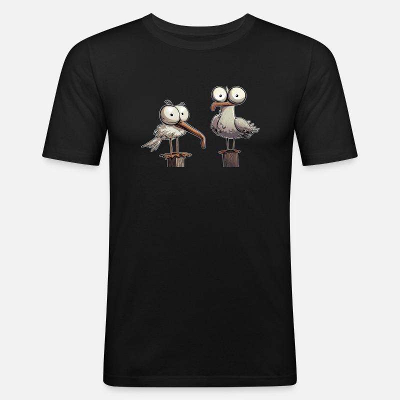 Möwe - Möwen - Seagull - Men's Slim Fit T-Shirt - black