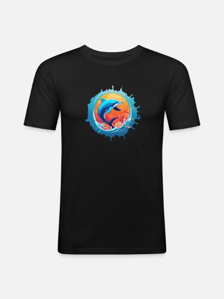 dauphin1 - T-shirt près du corps Homme - noir