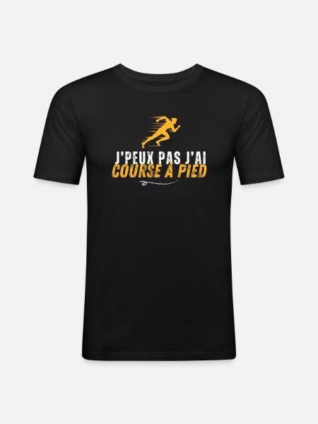 I Can't I Run - Men's Slim Fit T-Shirt - black