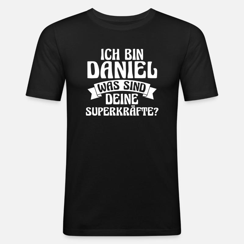 Vorname Daniel - Männer Slim Fit T-Shirt - Schwarz