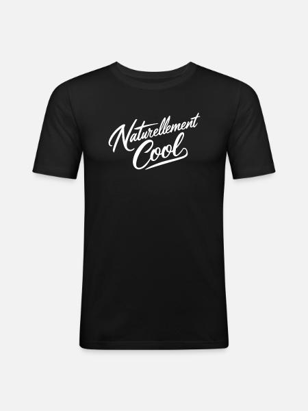 Naturellement cool - T-shirt près du corps Homme - noir