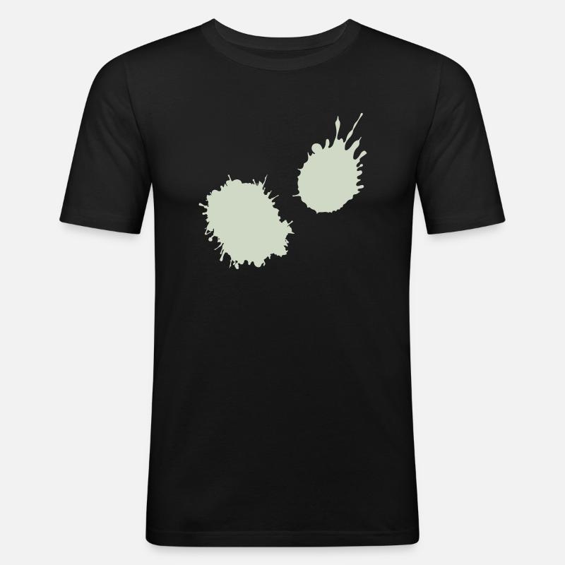 splatter farbklecks - Männer Slim Fit T-Shirt - Schwarz