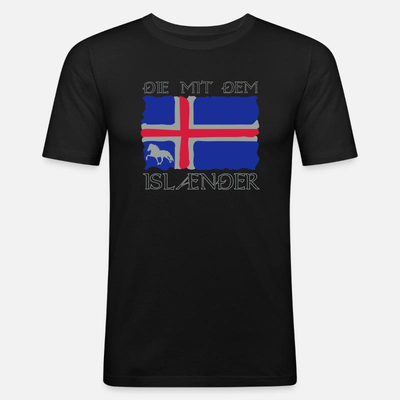 Die mit dem Isländer - Männer Slim Fit T-Shirt - Schwarz