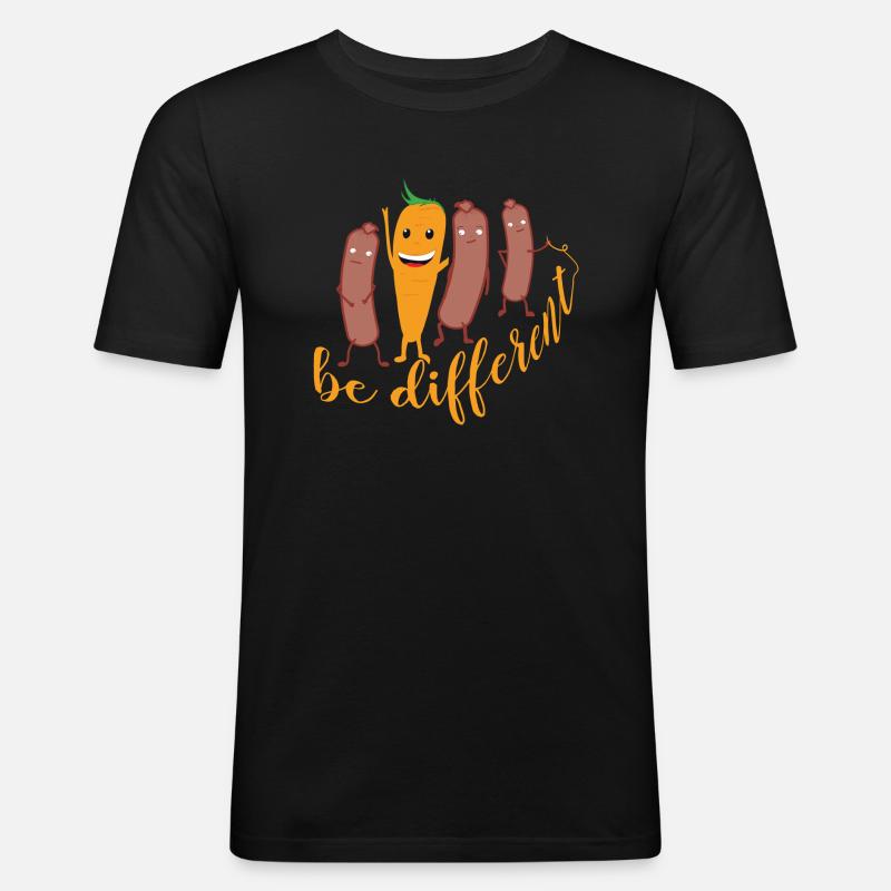 Karotte be different - Männer Slim Fit T-Shirt - Schwarz