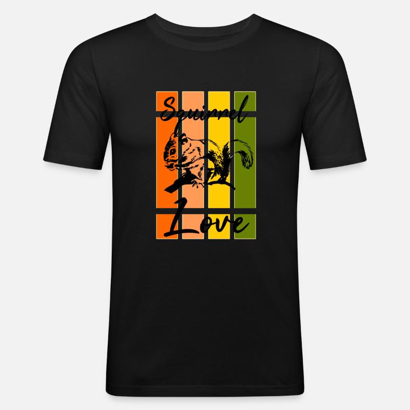 Eichhörnchen - Männer Slim Fit T-Shirt - Schwarz