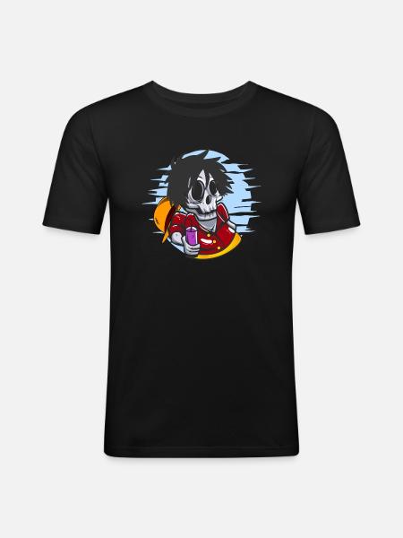pirate skull relax - Men's Slim Fit T-Shirt - black