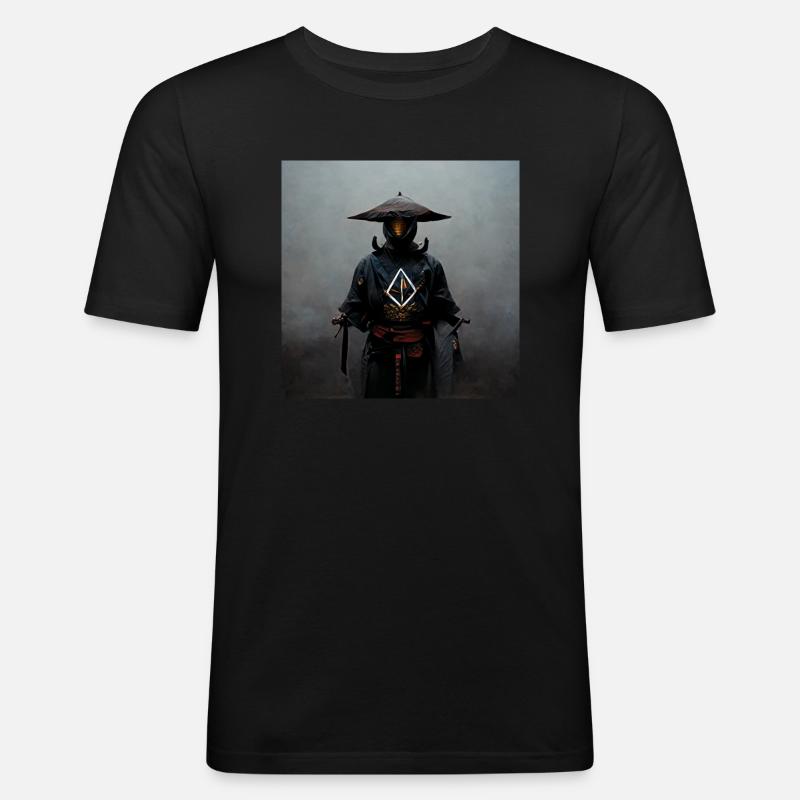 Omega Samurai - Männer Slim Fit T-Shirt - Schwarz