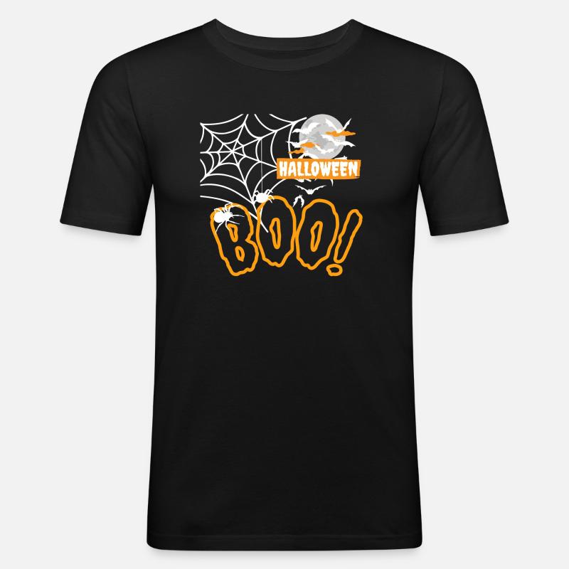 HALLOWEEN - Männer Slim Fit T-Shirt - Schwarz