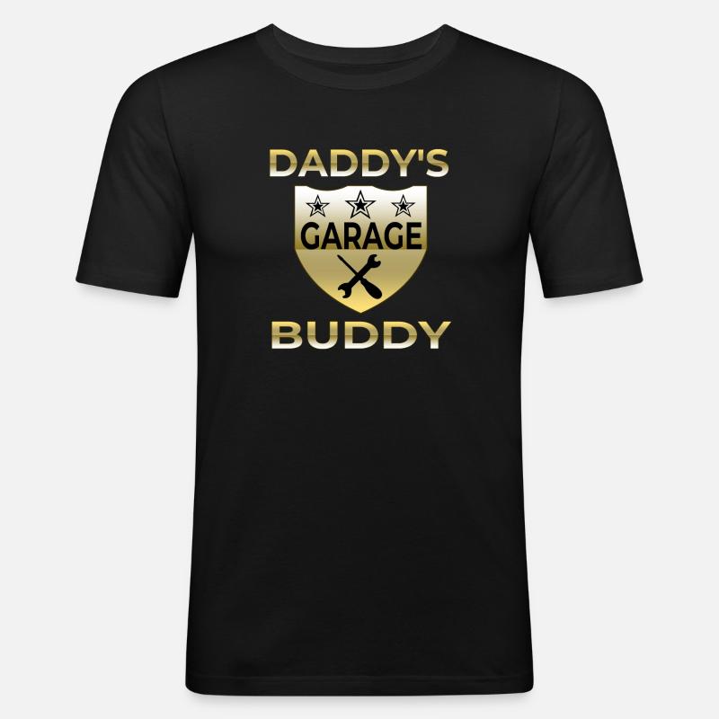 Garage - Männer Slim Fit T-Shirt - Schwarz