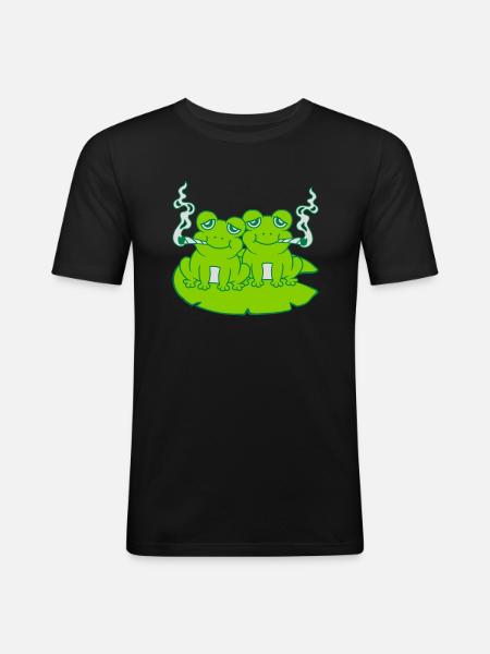 2 Stoner Friends Frogs - Men's Slim Fit T-Shirt - black