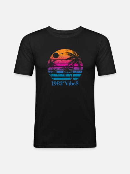 Millésime 1983 - T-shirt près du corps Homme - noir