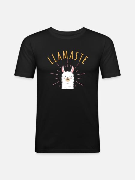 Namaste | Llamasta - T-shirt près du corps Homme - noir