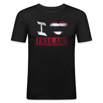 I love Thailand - Men's Slim Fit T-Shirt - black - Front - Nik (191cm)