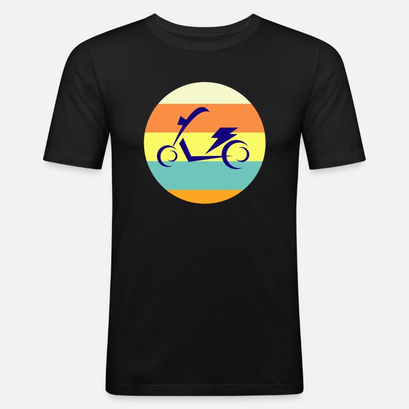 E-Scooter E-Roller Scooter - Männer Slim Fit T-Shirt - Schwarz