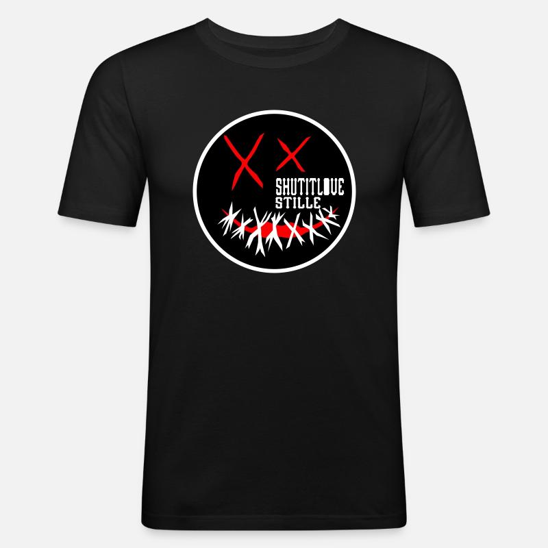 Stille Liebe - Männer Slim Fit T-Shirt - Schwarz
