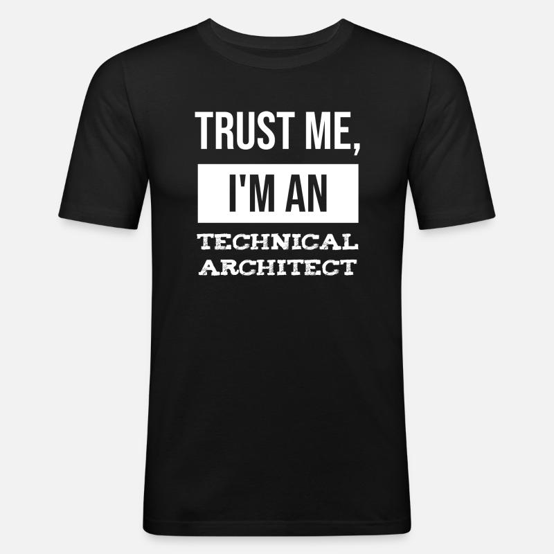 Technical Architect Data Technician IT Computer Science - Men's Slim Fit T-Shirt - black
