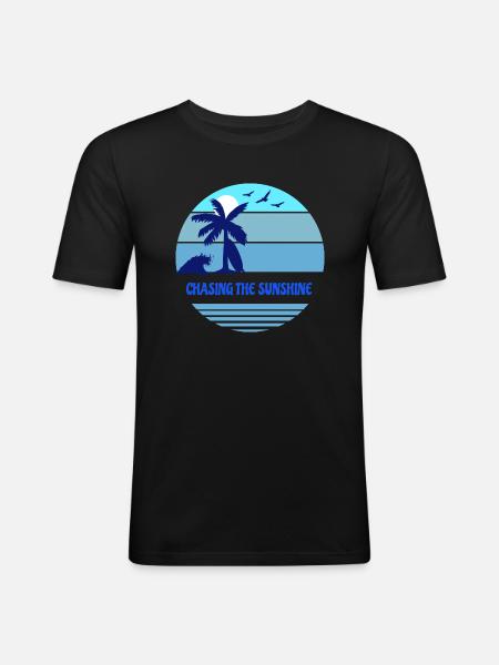 Chasing the sunshine - Men's Slim Fit T-Shirt - black