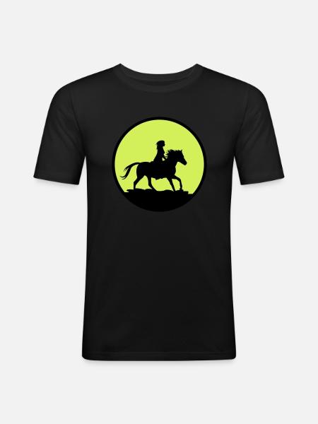 cavalier - T-shirt près du corps Homme - noir