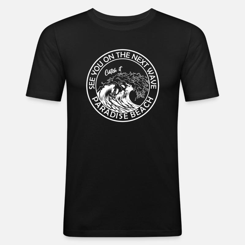 Surfing Surfboard Surfer Geschenkidee - Männer Slim Fit T-Shirt - Schwarz