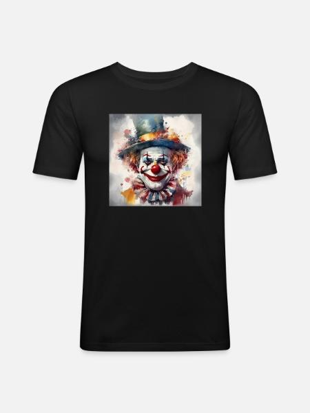 LE CLOWN JOYEUX - T-shirt près du corps Homme - noir