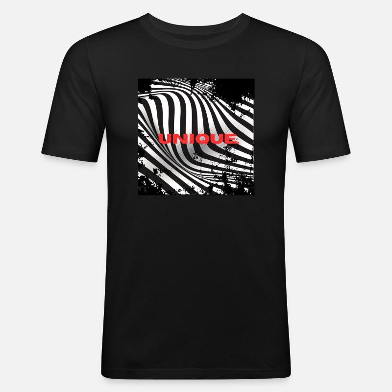 Unique - Männer Slim Fit T-Shirt - Schwarz
