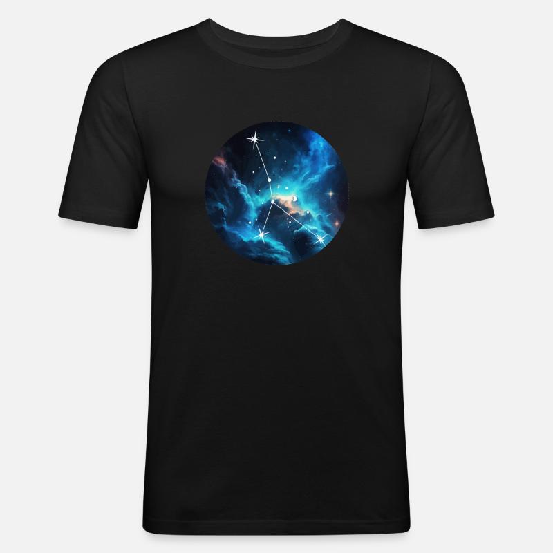 Sternzeichen Krebs - Männer Slim Fit T-Shirt - Schwarz