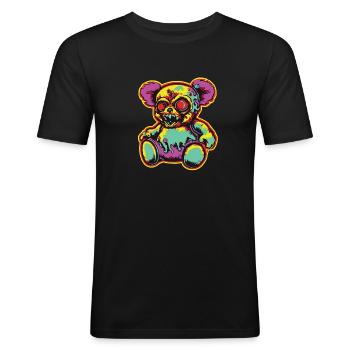 Horror Scary Bear Halloween Witch's Brew - Men's Slim Fit T-Shirt - black - Front - Nik (191cm)