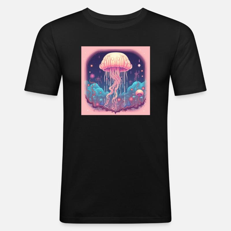 MEDUSE DESIGN KUNST - Männer Slim Fit T-Shirt - Schwarz