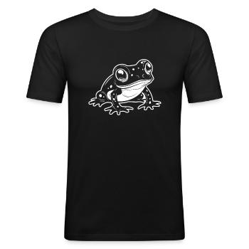 Frosch Amphibie Kröte - Männer Slim Fit T-Shirt - Schwarz - Vorne - Nik (191cm)