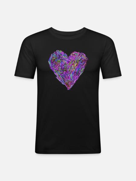 Bismuth Heart - T-shirt près du corps Homme - noir