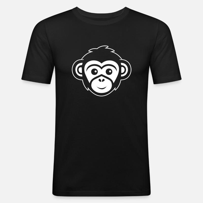 Affe Affen Affengesicht Dschungel - Männer Slim Fit T-Shirt - Schwarz