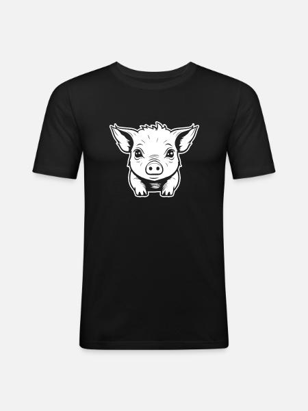 Pig Piggy Sow - Men's Slim Fit T-Shirt - black