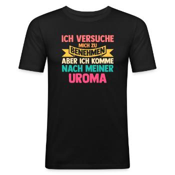 Urgroßmutter Urenkel Urenkelin Uroma - Männer Slim Fit T-Shirt - Schwarz - Vorne - Nik (191cm)