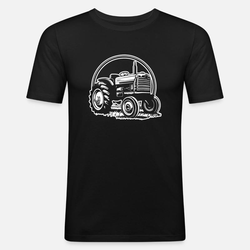 Traktor - Männer Slim Fit T-Shirt - Schwarz