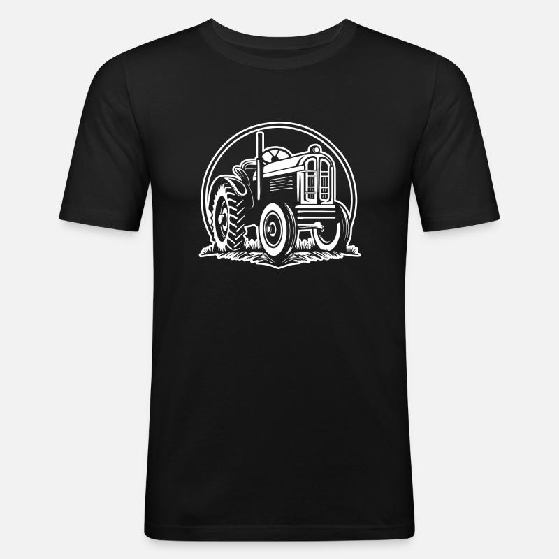 Traktor - Männer Slim Fit T-Shirt - Schwarz