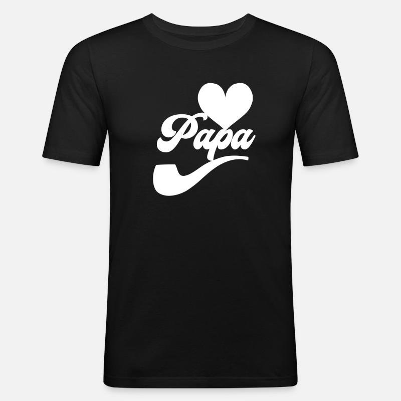 Ich liebe Papa - Männer Slim Fit T-Shirt - Schwarz