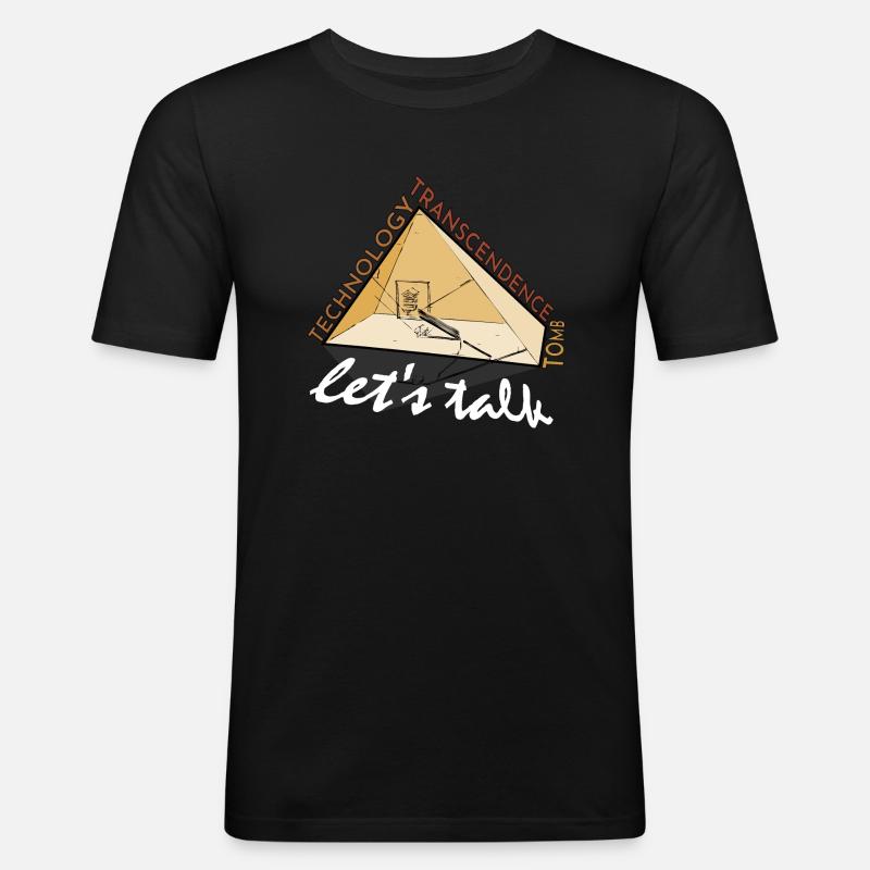 Pyramide: Tomb, Technology, Transcendence? - Männer Slim Fit T-Shirt - Schwarz