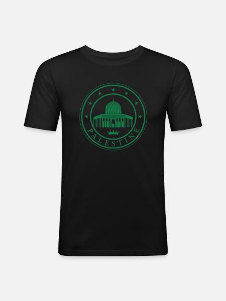 Palestine - T-shirt près du corps Homme - noir