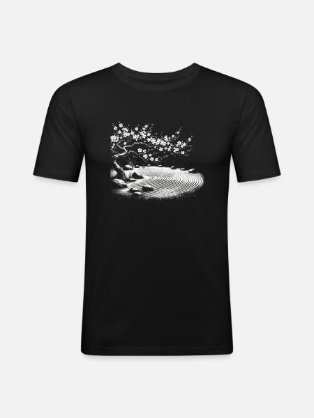 Zen Garden Enlightenment - Men's Slim Fit T-Shirt - black