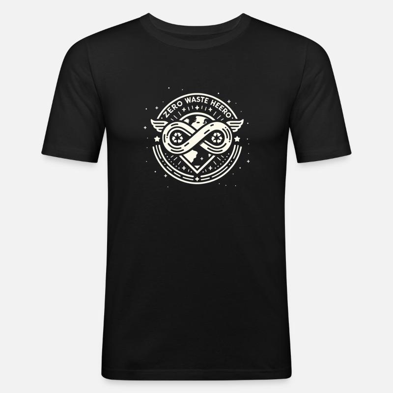 Zero Waste Hero - Männer Slim Fit T-Shirt - Schwarz