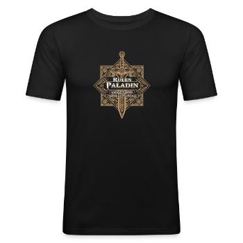 Rules Paladin - T-shirt près du corps Homme - noir - Devant - Nik (191cm)