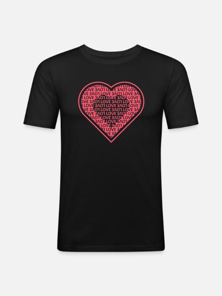 love - Men's Slim Fit T-Shirt - black
