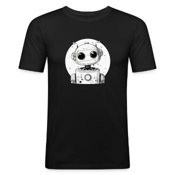 YOUR FRIEND - Men's Slim Fit T-Shirt - black - Front - Nik (191cm)